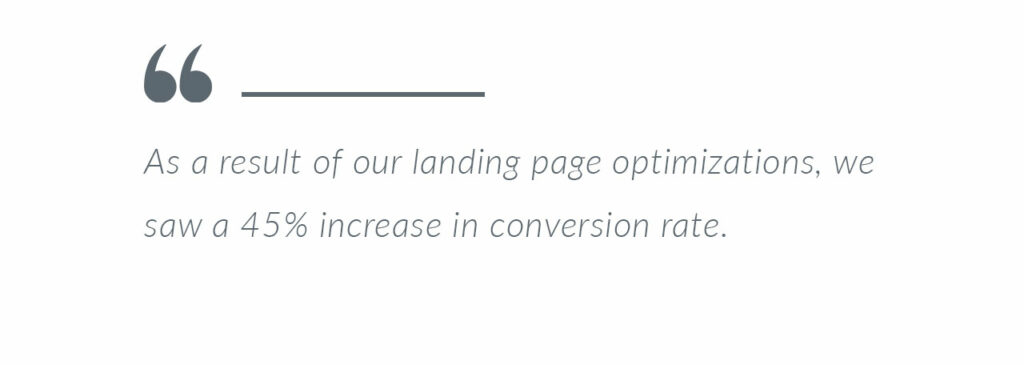 Google Ads landing page conversions increased for medical marketing company blog