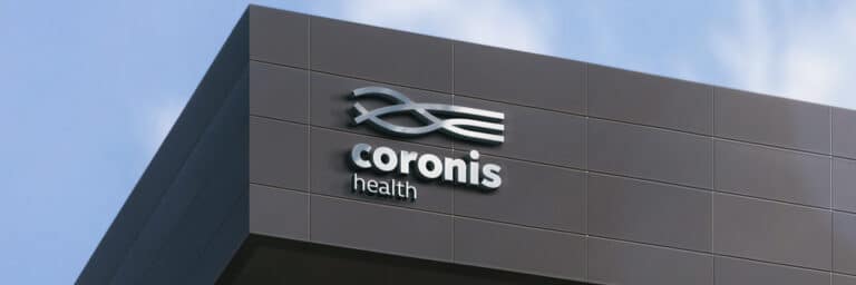 Coronis health logo on a building